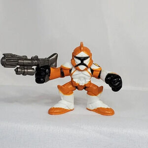 Star Wars Galactic Heroes 2004 Action Figure BOMB SQUAD Orange Clone Trooper